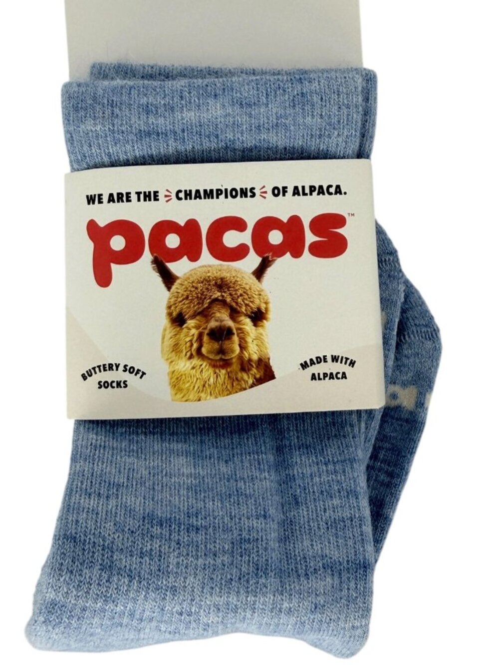 Pacas Womens S/M Buttery Soft Alpaca Blend Crew Socks Blue Hypoallergenic Thermo